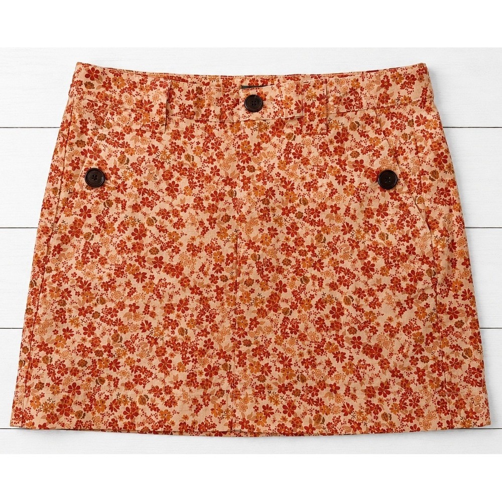 Wild Fable Mini Skirt Floral Orange Boho Cottagecore Size 4 4353